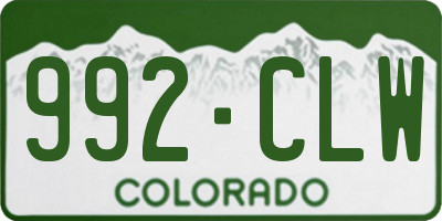 CO license plate 992CLW