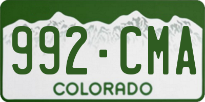 CO license plate 992CMA