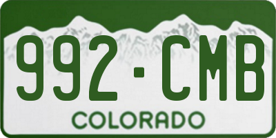 CO license plate 992CMB