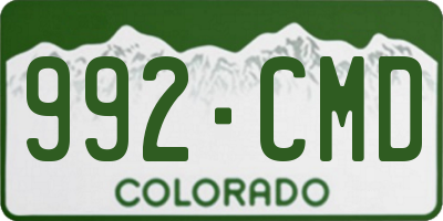CO license plate 992CMD