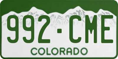 CO license plate 992CME
