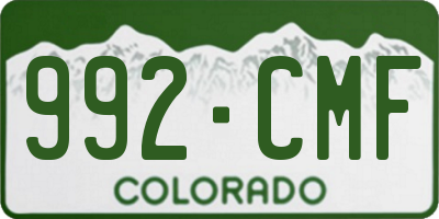 CO license plate 992CMF