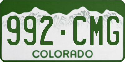 CO license plate 992CMG