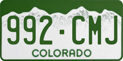 CO license plate 992CMJ