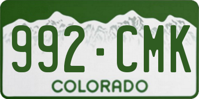 CO license plate 992CMK