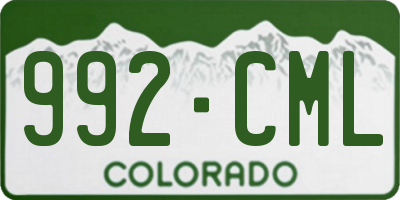 CO license plate 992CML