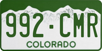 CO license plate 992CMR