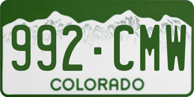 CO license plate 992CMW
