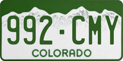 CO license plate 992CMY