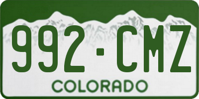 CO license plate 992CMZ