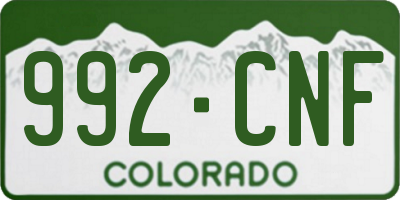 CO license plate 992CNF