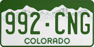 CO license plate 992CNG