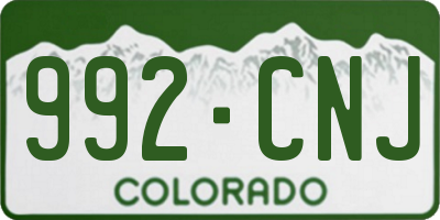 CO license plate 992CNJ