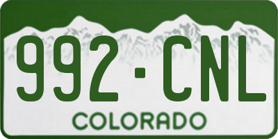 CO license plate 992CNL
