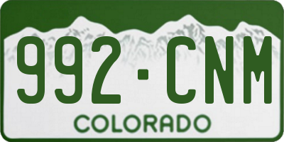CO license plate 992CNM