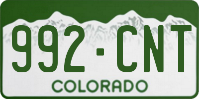 CO license plate 992CNT