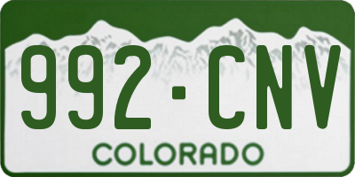 CO license plate 992CNV