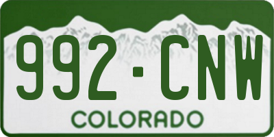 CO license plate 992CNW