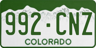 CO license plate 992CNZ