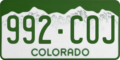 CO license plate 992COJ