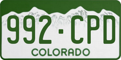 CO license plate 992CPD