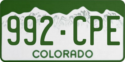 CO license plate 992CPE