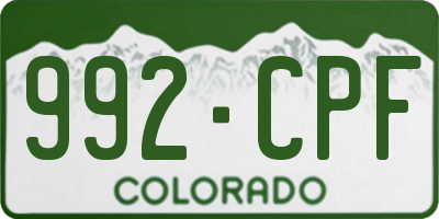 CO license plate 992CPF