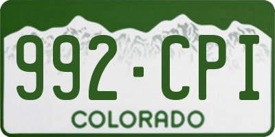CO license plate 992CPI