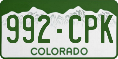 CO license plate 992CPK