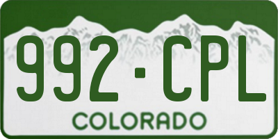 CO license plate 992CPL