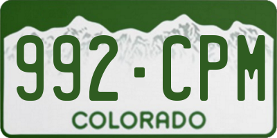 CO license plate 992CPM