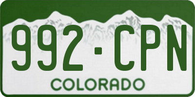CO license plate 992CPN