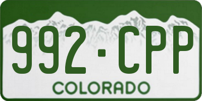 CO license plate 992CPP