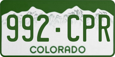 CO license plate 992CPR