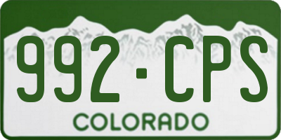 CO license plate 992CPS