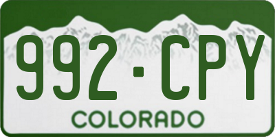 CO license plate 992CPY