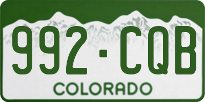 CO license plate 992CQB