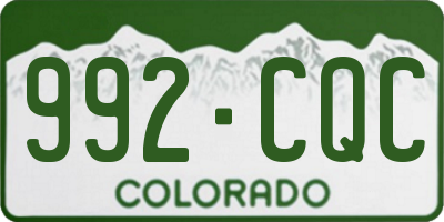 CO license plate 992CQC