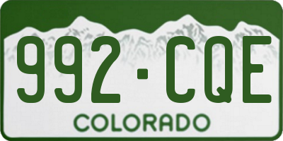 CO license plate 992CQE