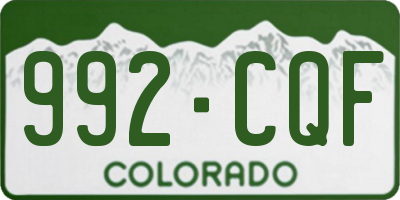 CO license plate 992CQF