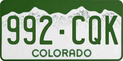 CO license plate 992CQK