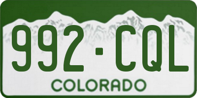 CO license plate 992CQL