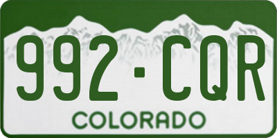 CO license plate 992CQR