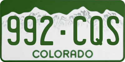 CO license plate 992CQS