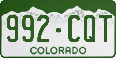 CO license plate 992CQT