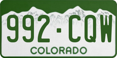 CO license plate 992CQW