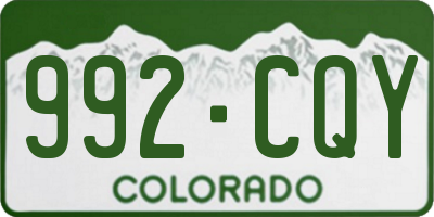 CO license plate 992CQY