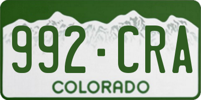 CO license plate 992CRA