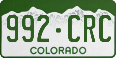 CO license plate 992CRC