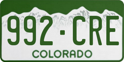 CO license plate 992CRE